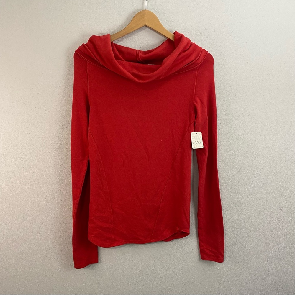 We The Free Samba Red Long Sleeve Cowl Neck Sweater NWT Women’s Medium
